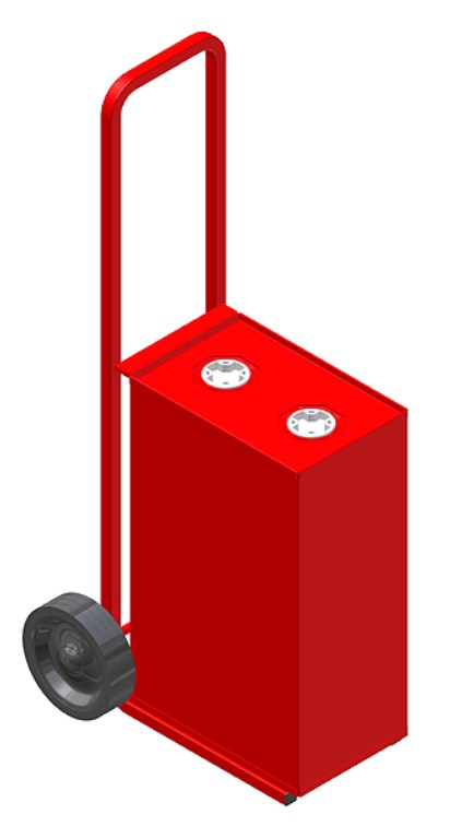 25 Litre Oil Tank & Trolley (Red)