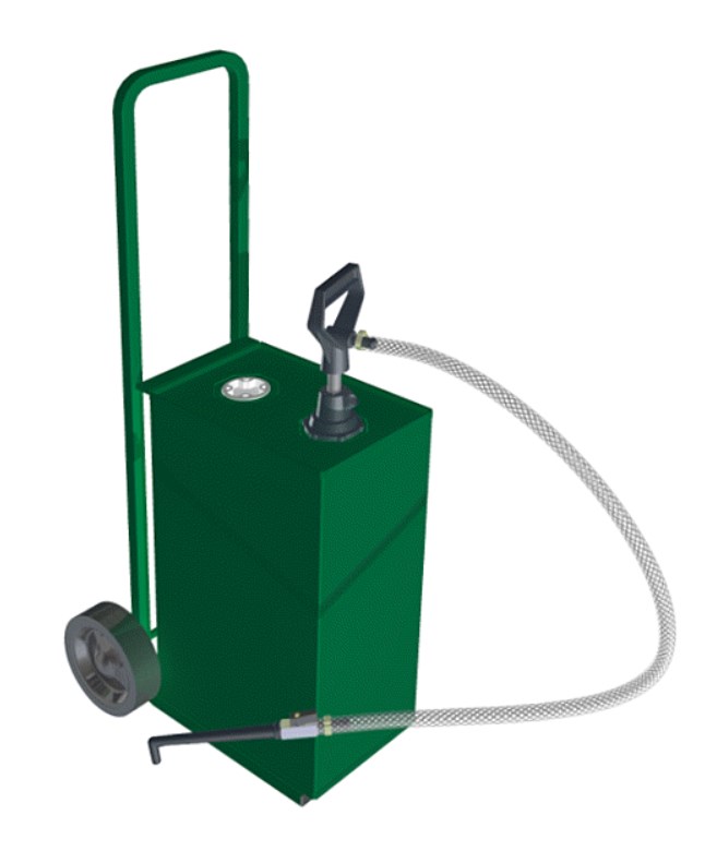 25 Litre Oil Dispenser Unit with Tank, Trolley and Pump (Green)