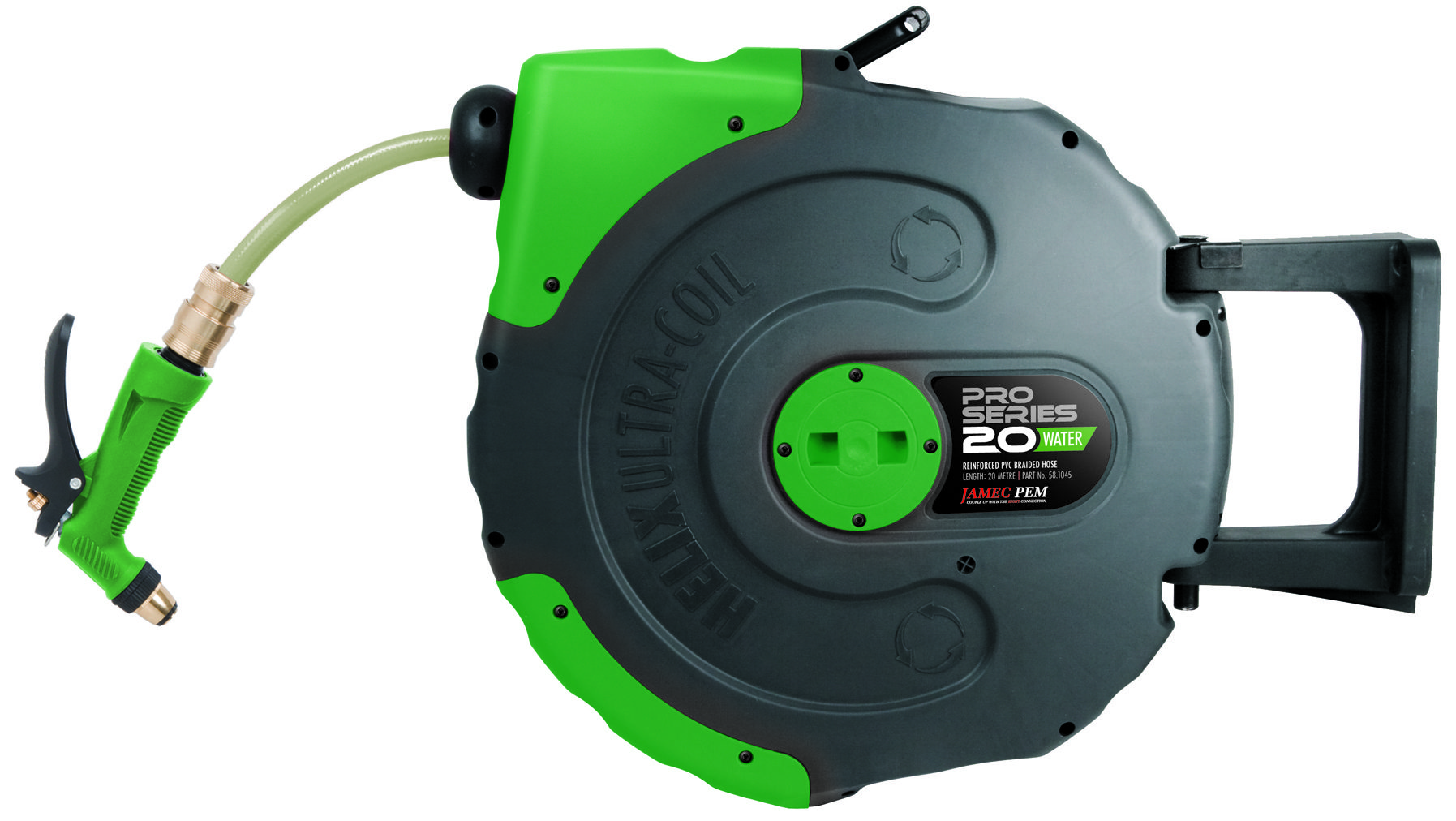 Pro Series Retractable Helix 20m x 1/2" Water Hose Reel