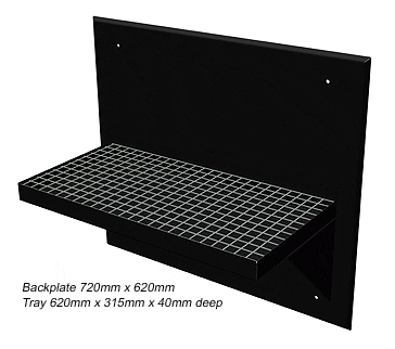 Wall Mount Drip Tray - Black